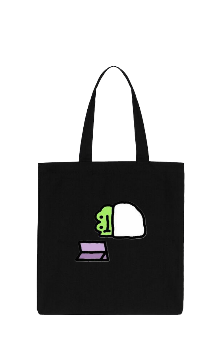 Frog tote bag Black 10