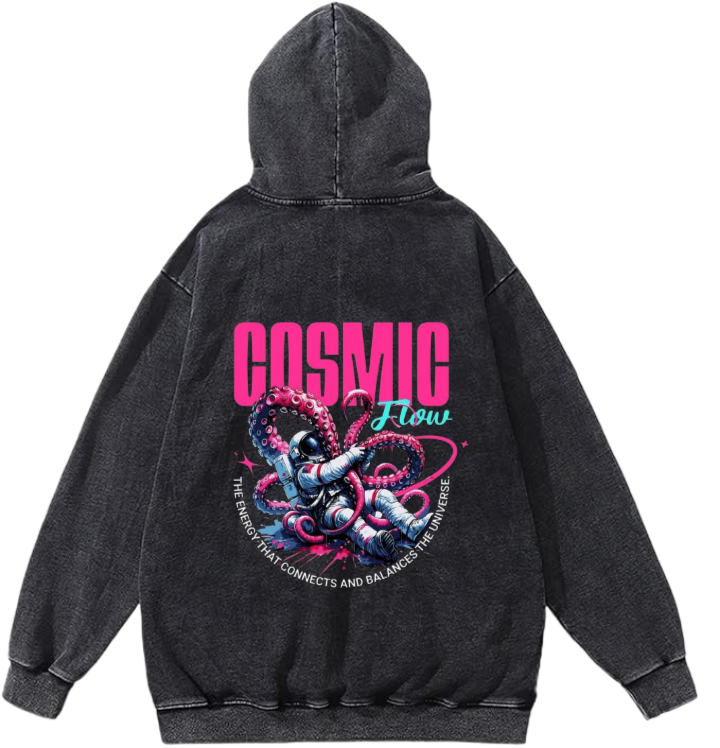 aliens Oversize Hoodie Washed gray Back 10