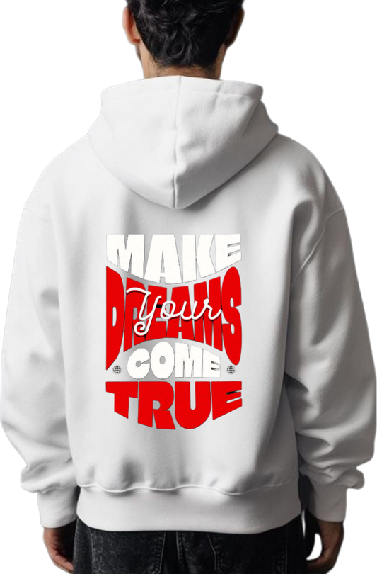 MAKE your COME TRUE Over Size hoodie White Back 84