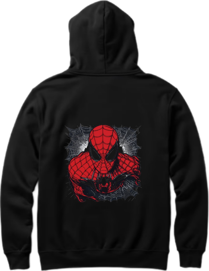 Spiderman One Size hoodie Black Back 10
