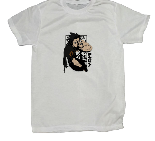 Black clover t- shirt fat White 4