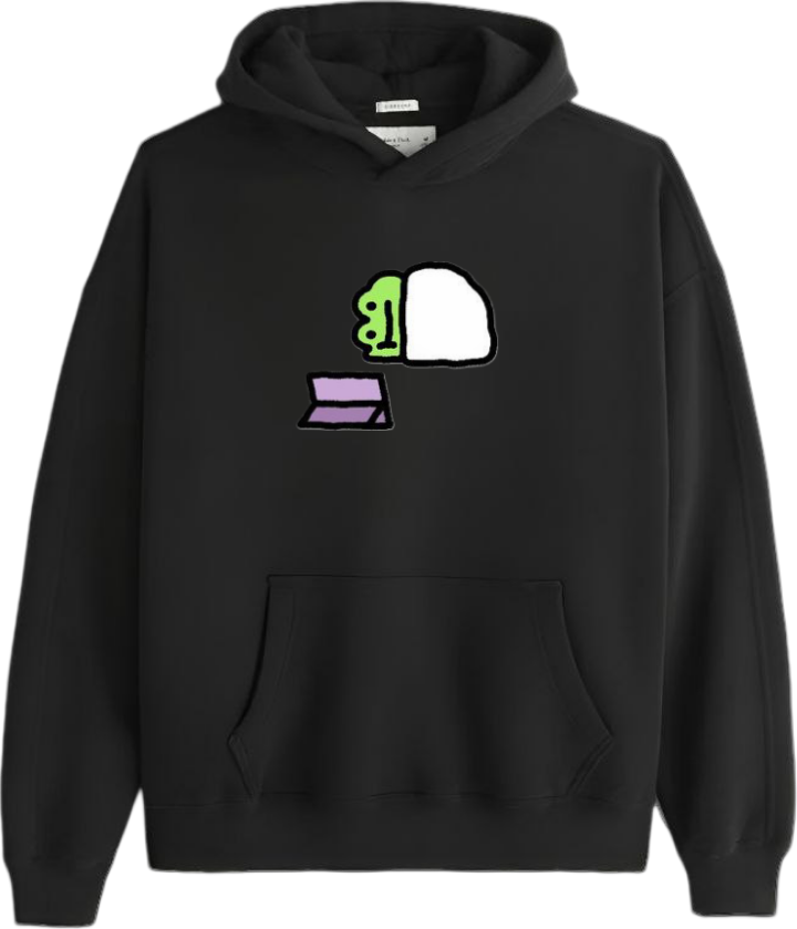 Frog Oversize Hoodie Black 10