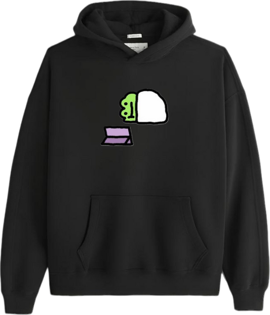 Frog Oversize Hoodie Black 10