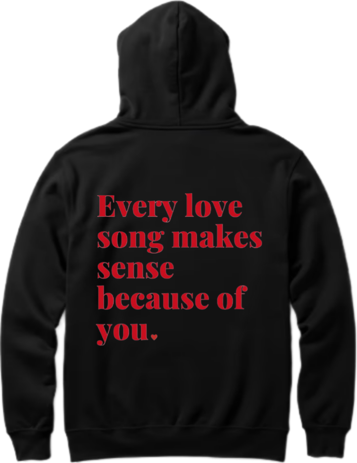 VaIentine coupIe Oversize Hoodie Black Back 10