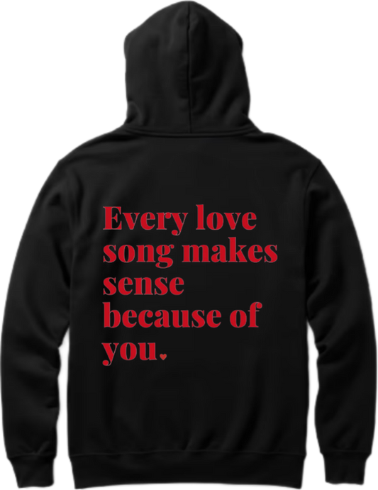 VaIentine coupIe Oversize Hoodie Black Back 10