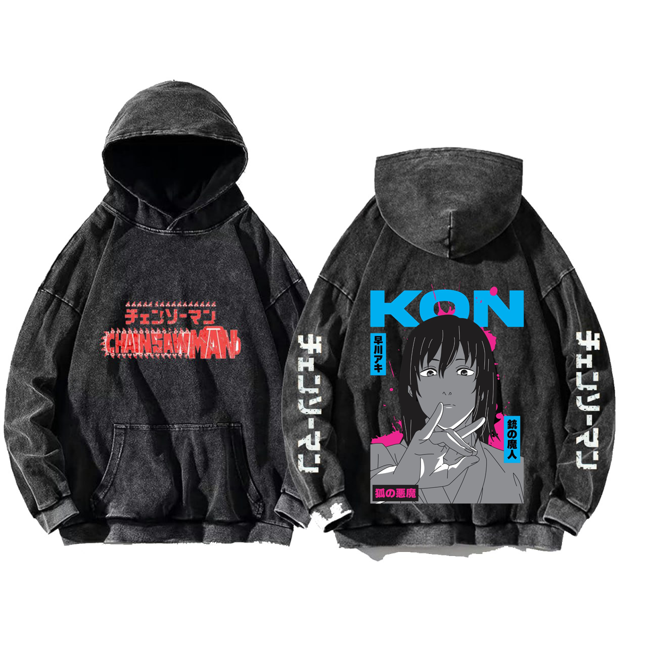 Chainsaw Man One Size hoodie Washed Back 10