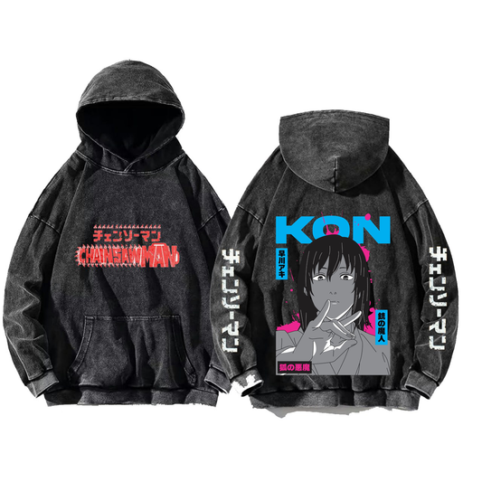 Chainsaw Man One Size hoodie Washed Back 10