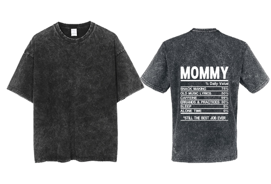 MOMMY Back text One Size t- shirt Washed Back 10