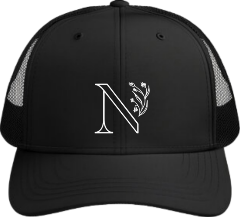 vector letter Baseball cap Black N 10