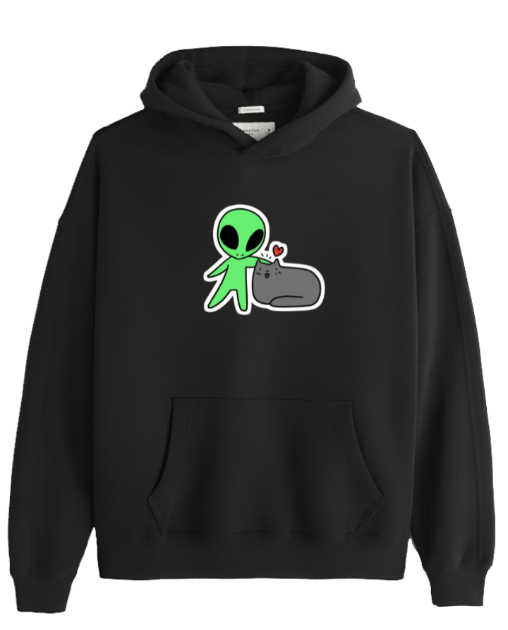 aliens Oversize Hoodie Black 10