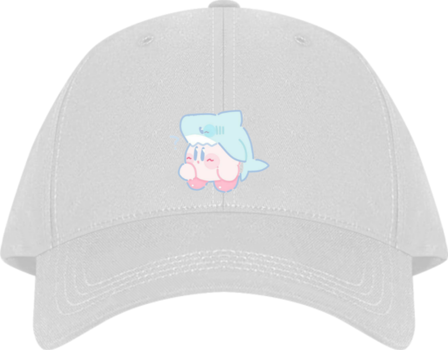 Cute Anime Kirby Baseball Cap, Kawaii Pink Character White Dad Hat, Adjustable Y2K Streetwear Sun Cap for Women and Men 10