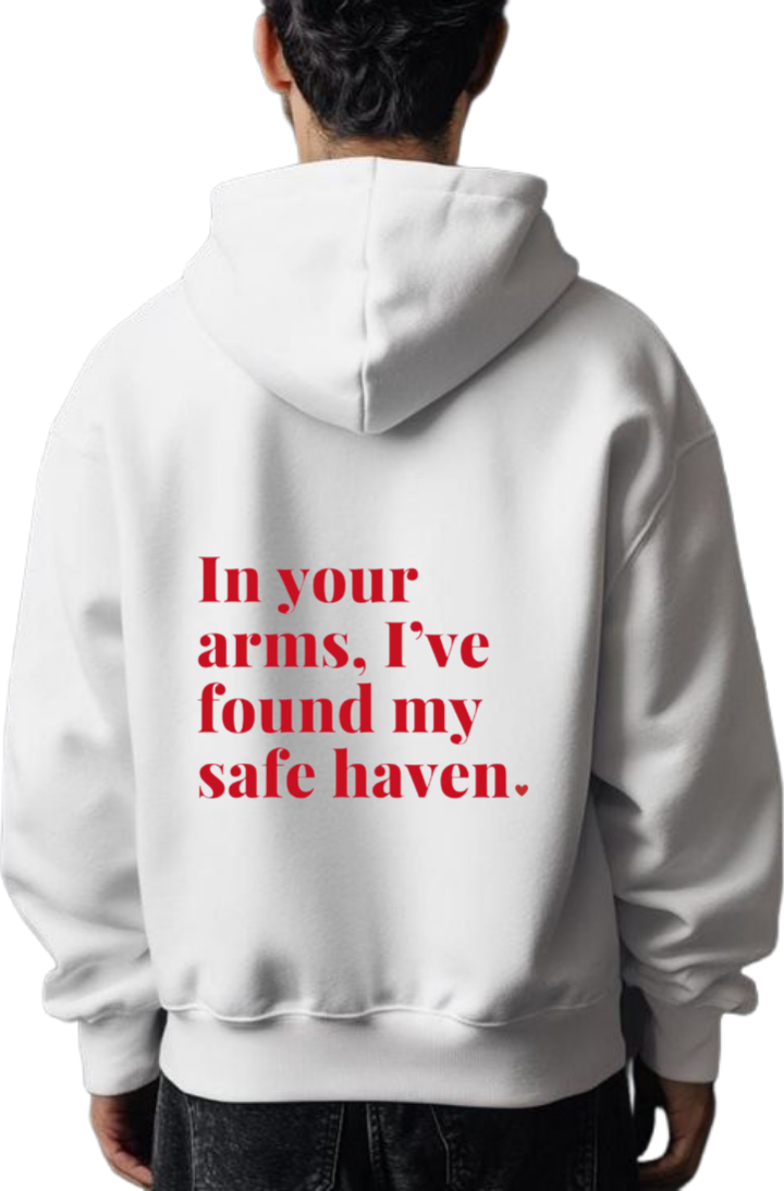 VaIentine coupIe Oversize Hoodie White Back 3