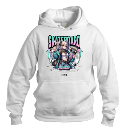 RANDOM ANIME GIRL Oversize  Hoodie White 10