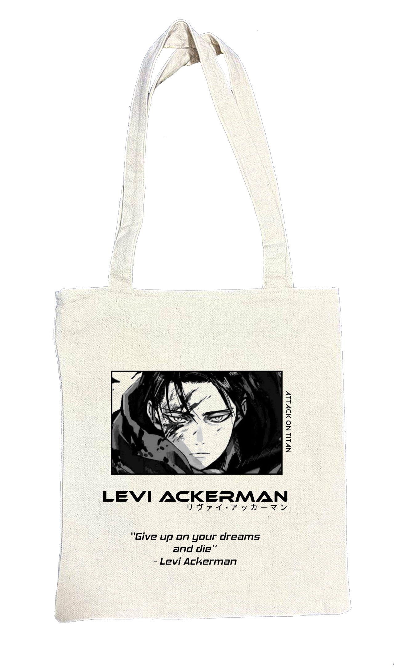 Anime Attack on titan shingeki no kyojin Aot biege tote bag 9
