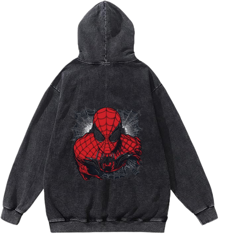 Spiderman One Size hoodie Washed Back 10