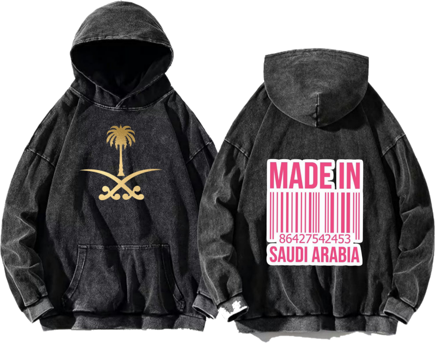 SaudIa Arabia saudi  Oversize  Hoodie Washed gray 10