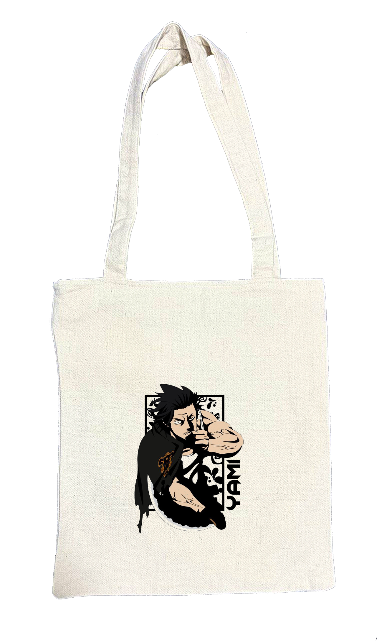 Black clover tote bag beige 4