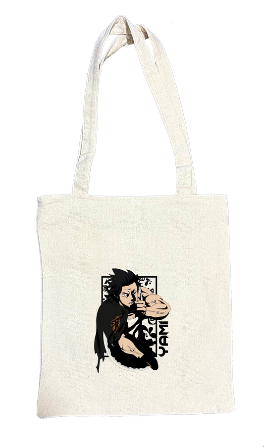 Black clover tote bag beige 4
