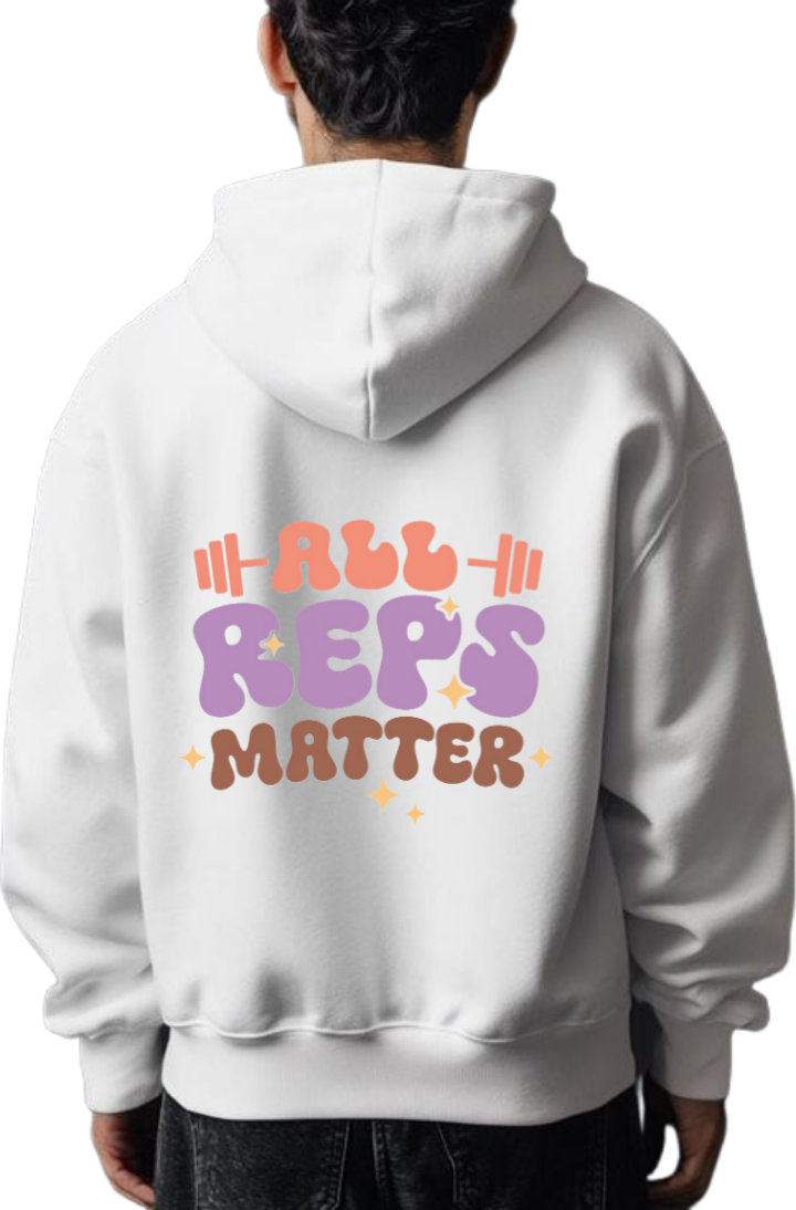 workout gym pilates Oversize Hoodie White Back 10