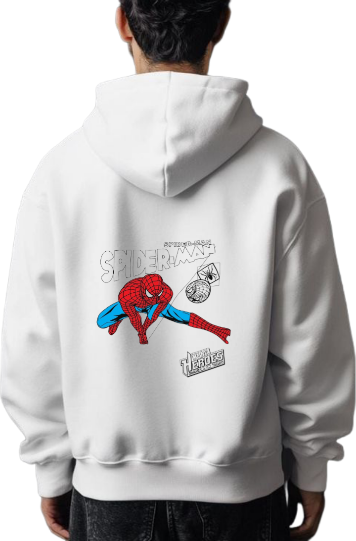 Spiderman One Size hoodie White Back 10
