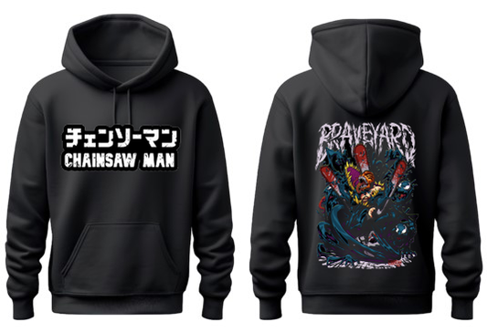 Chainsaw Man One Size hoodie Black Back 10