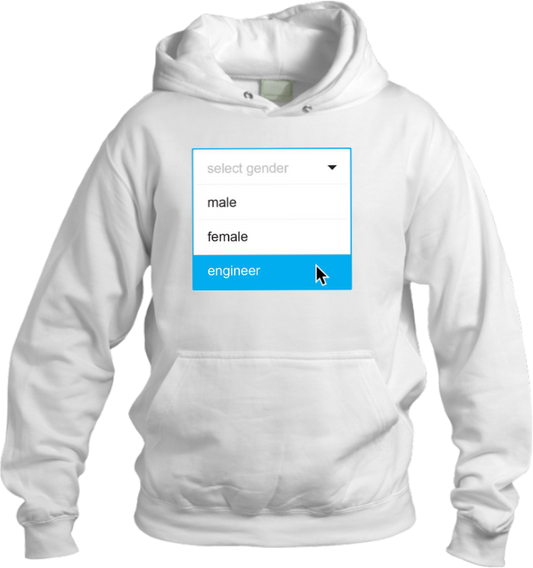 names One Size hoodie White male female engineer 10