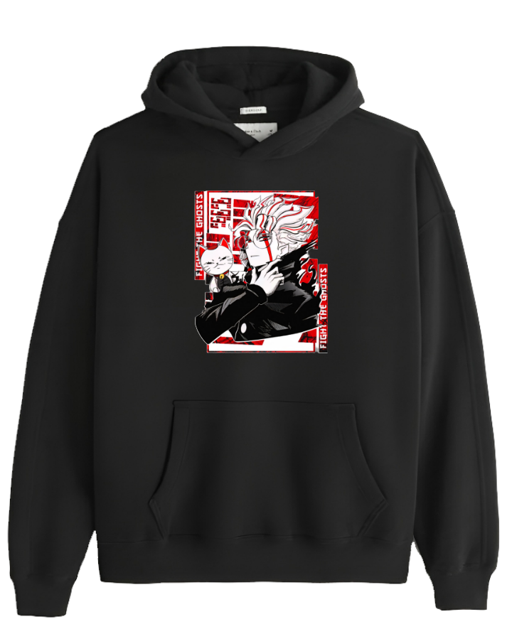 RANDOM ANIME GIRL Oversize  Hoodie Black 10