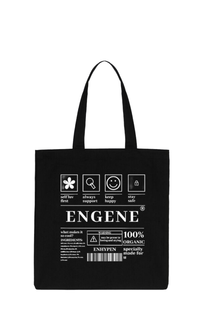 ENGENE Back text tote bag Black 125