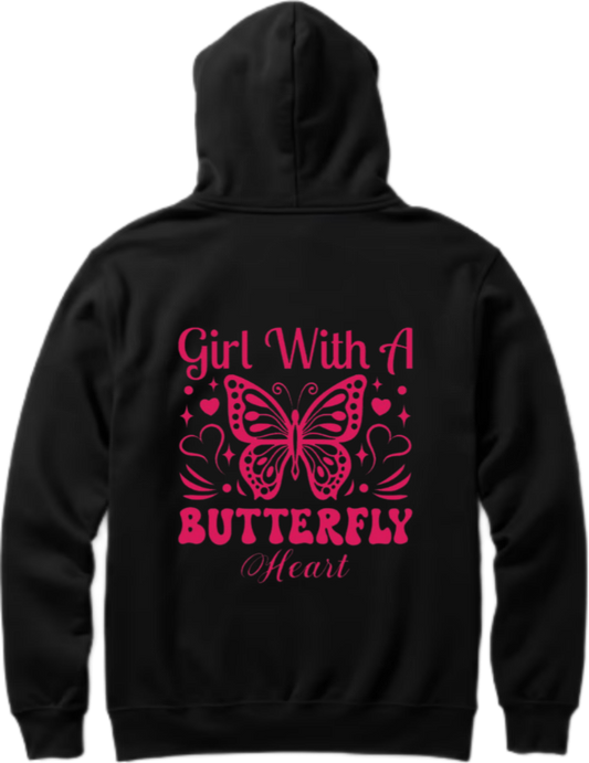 butterflies Oversize Hoodie Black Back 10