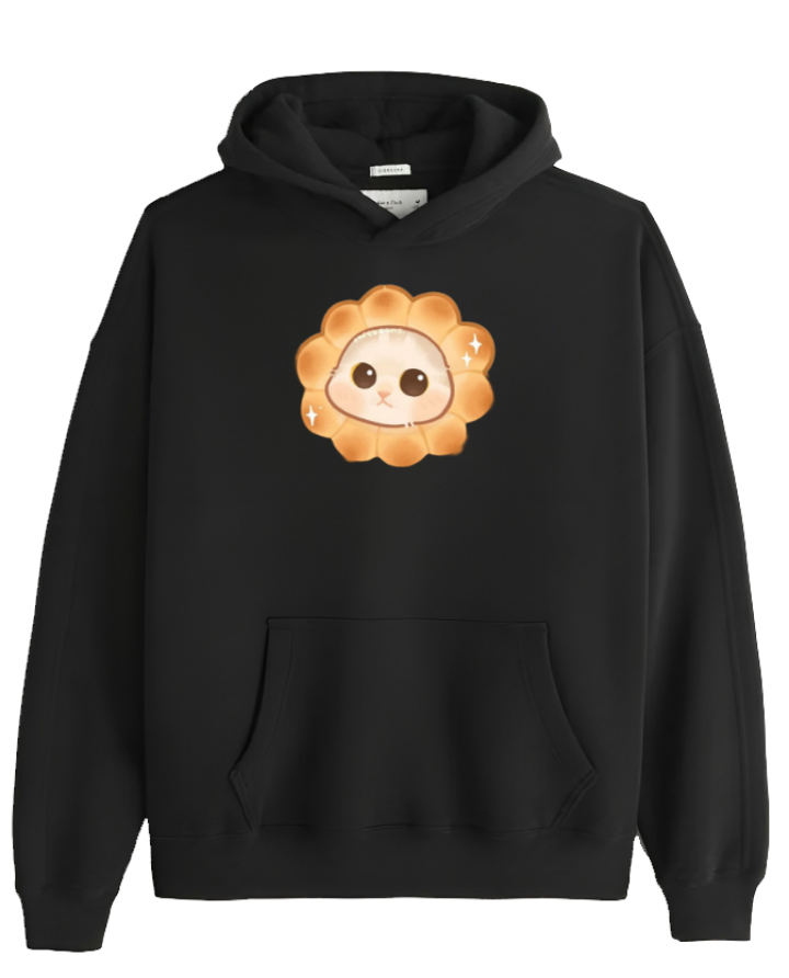 cat Oversize Hoodie Black 10