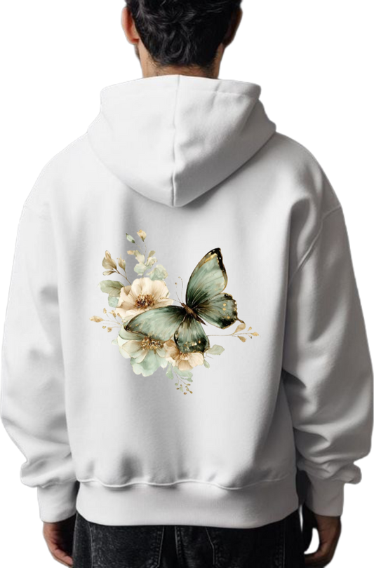 butterflies Oversize Hoodie White Back 10