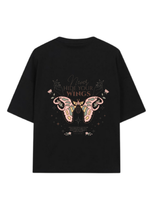 butterflies t- shirt Black Back 10