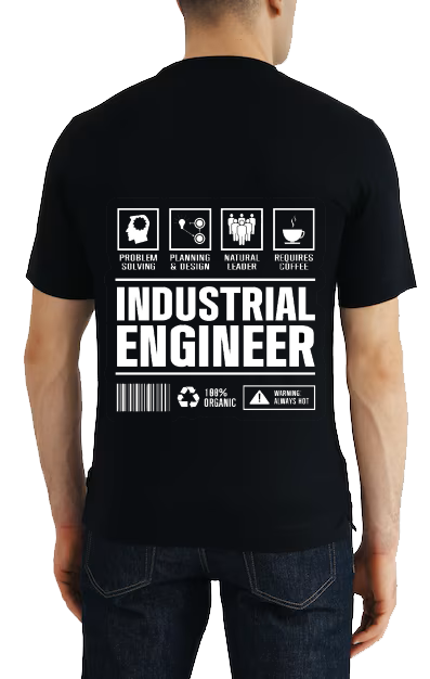 INDUSTRIAL ENGINEER One Size t- shirt Black Back 8
