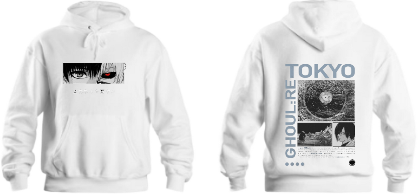 okyo Ghoul One Size hoodie White Back 10