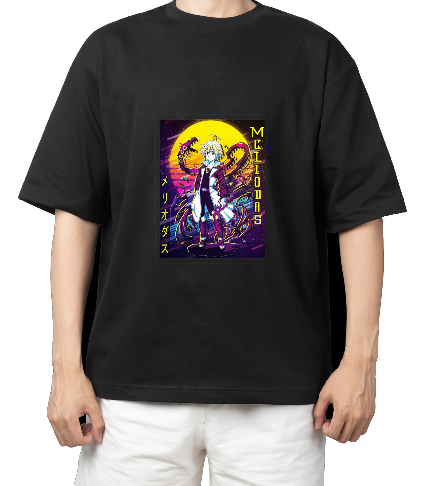 Anime Nanatsu no taizai seven deadly sins One Size t- shirt Black 10