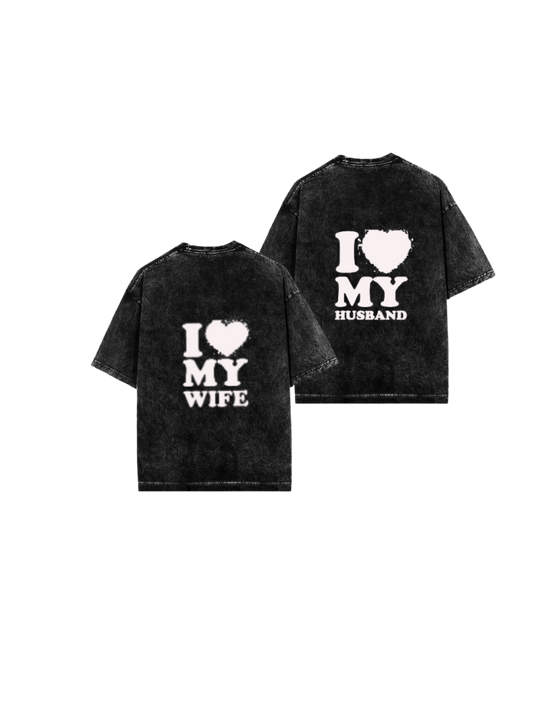 VaIentine coupIe One Size t- shirt Washd Cables 10