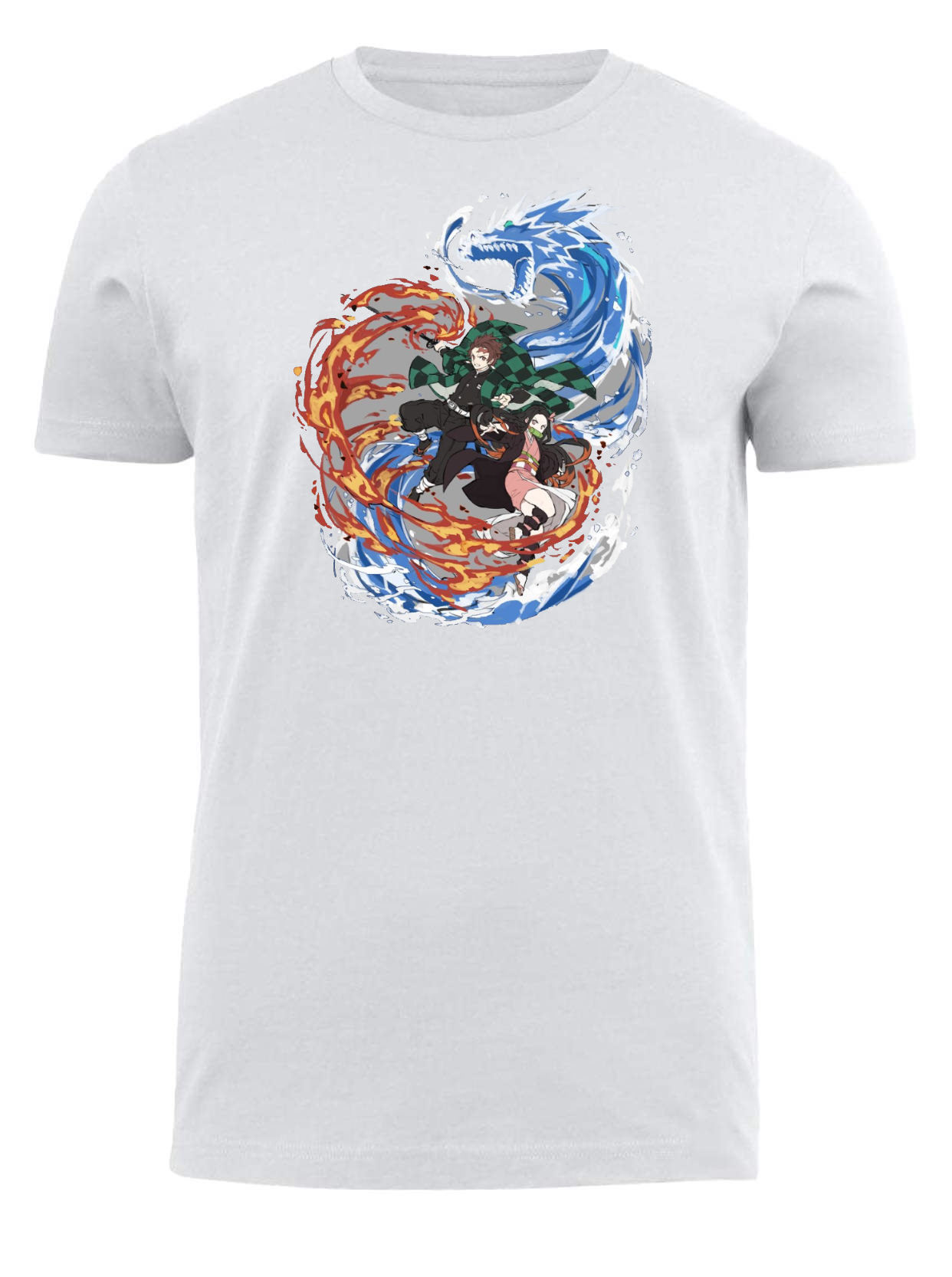 Anime Demon slayer nezuko tanjiro t- shirt fit White 10