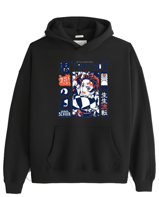 Anime Demon slayer nezuko tanjiro Oversize Hoodie Black 63