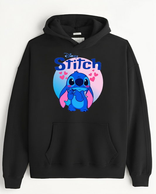 stitch Over Size hoodie Black 10