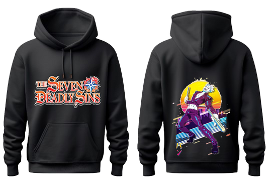 Anime Nanatsu no taizai seven deadly sins Oversize Hoodie Black Back 11