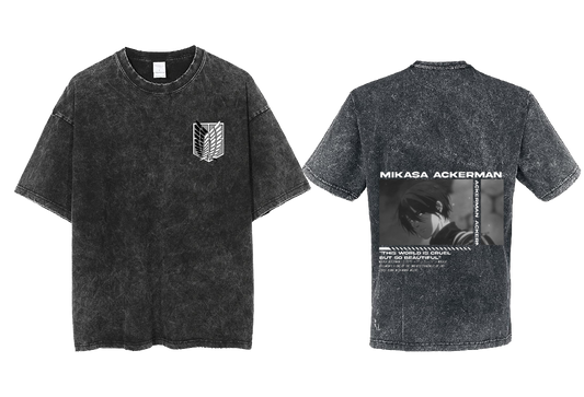 Anime Attack on titan shingeki no kyojin eren levi mikasa Aot Oversize t- shirt Washd acid back 10