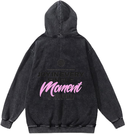 JOY IN EVERY SINGLE Moment Over Size hoodie Washed Back 93