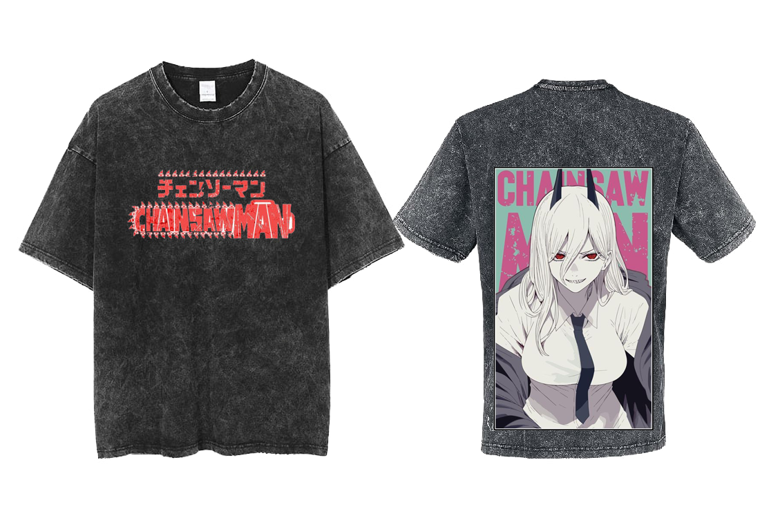Chainsaw Man t- shirt One Size Washed Back 8