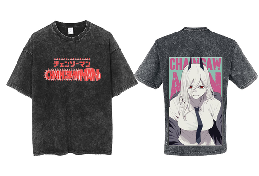 Chainsaw Man t- shirt One Size Washed Back 8