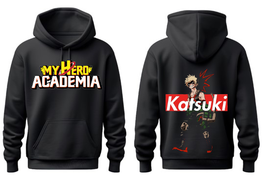 Boku no hero academy bnha One Size hoodie Black Back 10