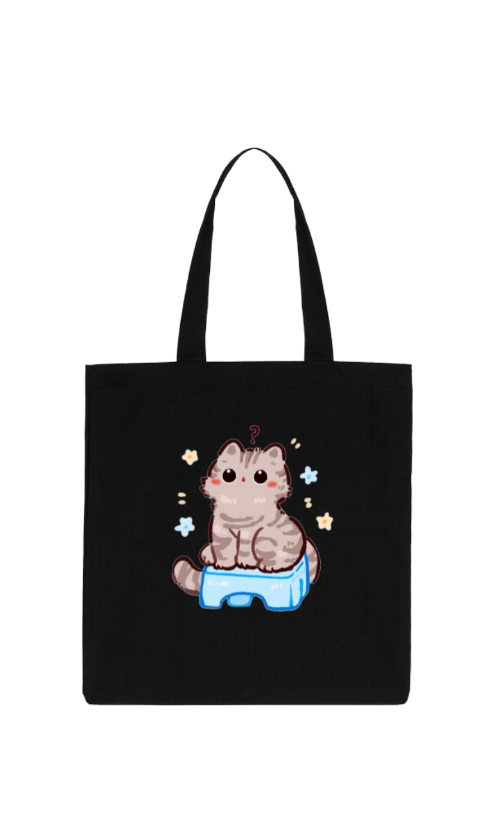 cat tote bag Black 110