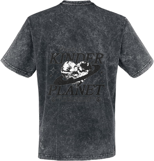 KINDER PLANET USE MORE KINDNESS t- shirt One Size Washed Back 110