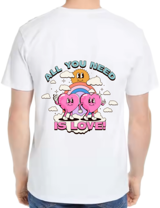 ALL YOU NEED t- shirt One Size White back 110