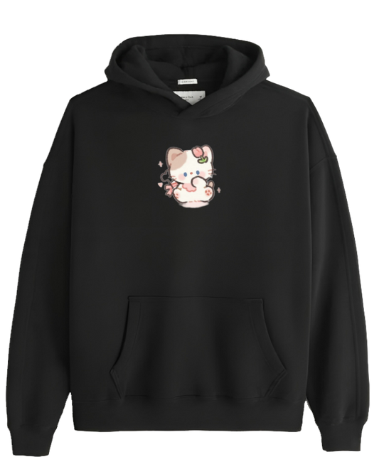 cat Oversize Hoodie Black 110