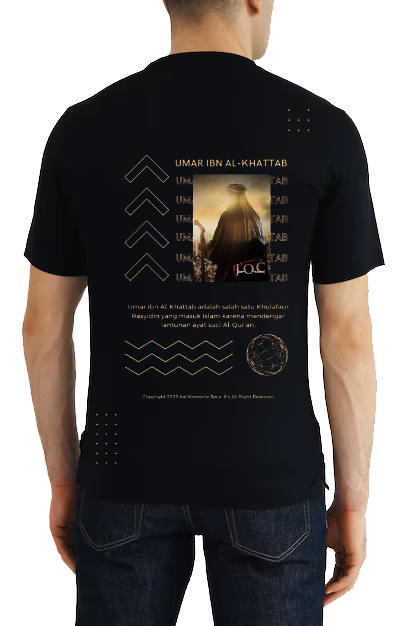 UMAR IBN AL-KHATTAB Back text One Size t- shirt Black Back 105